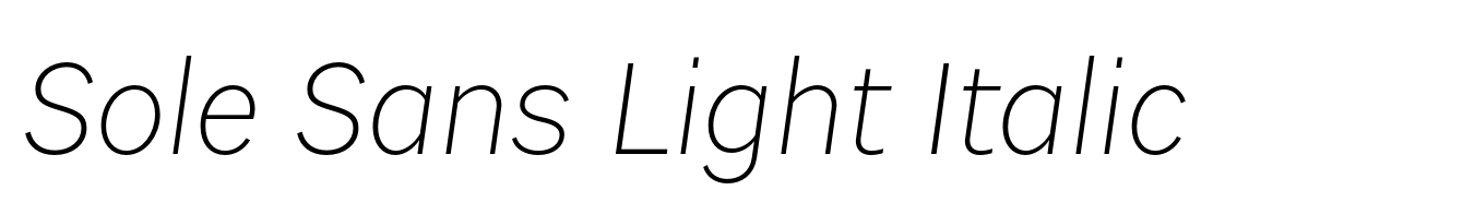 Sole Sans Light Italic